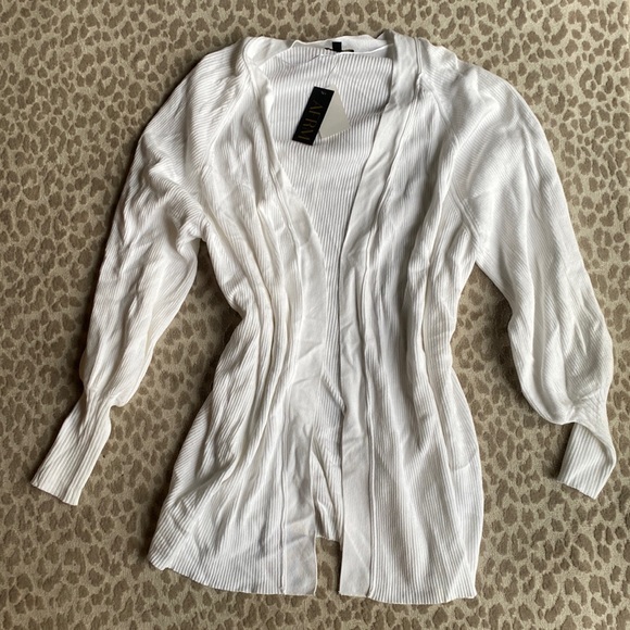 AFRM Sweaters - NWT AFRM White Ribbed Open Cardigan size XS/S